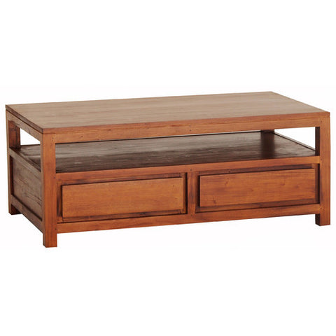 Andrea Coffee Table with Bottom 4 Drawers Light Pecan Color RMY238CT 004 TA LP