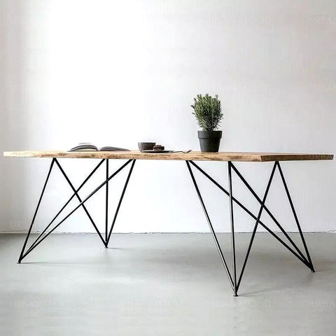CESAR Minimalist Wooden Wire Frame Dining Office Table