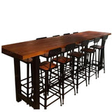 DELPHINE Modern Industrial Rustic Tall Bar Table & Stool