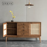 Premium | MANUEL Solid Wood Rattan Sideboard