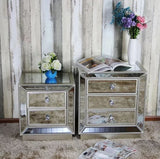 DELUCA Victorian Mirrored Bedside Table
