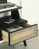 FENCE Rustic Rattan Bedside Table