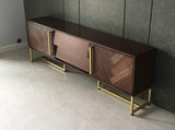 HERMIONE Herringbone Acacia Wood TV Console