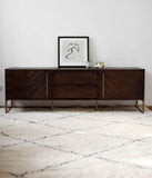 HERMIONE Herringbone Acacia Wood TV Console