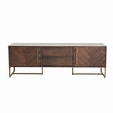 (Clearance) HERMIONE Herringbone Acacia Wood TV Console