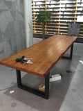 WAREHOUSE SALE AUBREY Modern Industrial Solid Wood Dining Table  ( 4 Color Selection ) Special Price $499 - 899