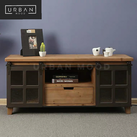 DEFORT Industrial Solid Wood TV Cabinet