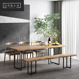 TYRUS Industrial Solid Wood Dining Table