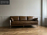 SABLE Vintage Faux Leather Sofa