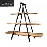 FORTE Industrial Solid Wood Display Shelf