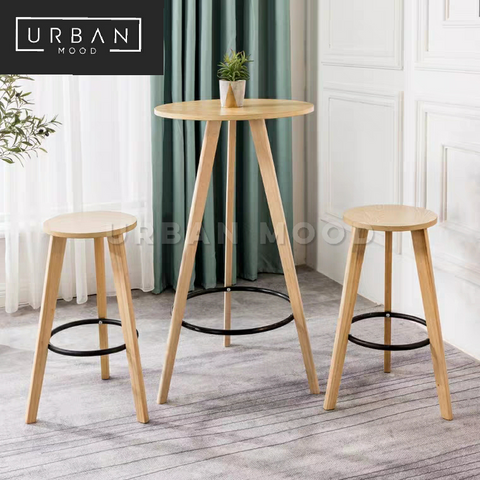 DOYLE Scandinavian Bar Table Stools RoomyRoom
