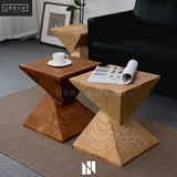 TROPEZ Rustic Solid Wood Side Table