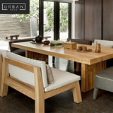 RIDGE Scandinavian Pine Wood Dining Table & Bench