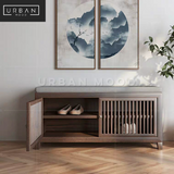 (Clearance) SOJU Rustic Solid Wood Shoe Cabinet Bench