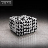 HUME Houndstooth Fabric Pouf