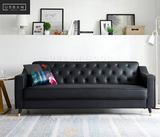 FOIX Classic Faux Leather Tufted Sofa
