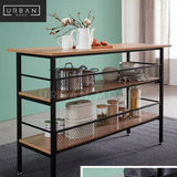 NEAL Industrial Solid Wood Kitchen Island Table