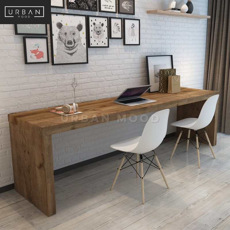 Rustic Study Table Solid Timber BERT Rustic Solid Wood Study Table – RoomyRoom.com - Contemporary ...
