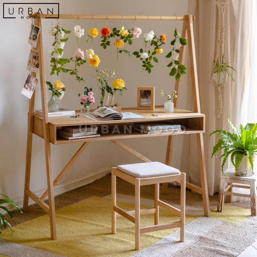 FINNISH Rustic Solid Wood Study Table – RoomyRoom.com - Contemporary ...