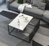 MACKENZIE Minimalist Marble Metal Frame Coffee Table