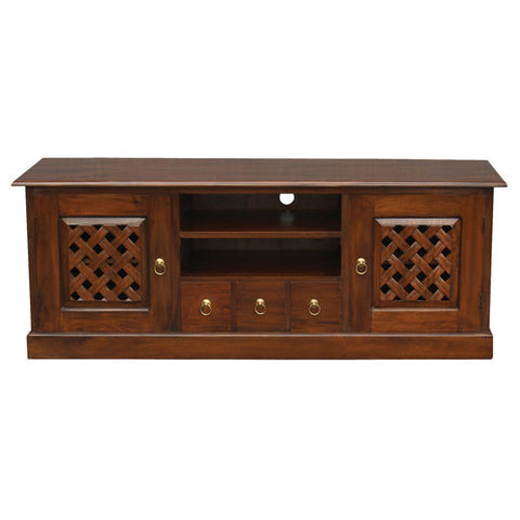 Mary Carved TV Console  160cm Entertainment Unit in Mahogany or Chocolate RMY238SB 203 CV