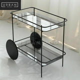 MONASH Industrial Glass Kitchen Trolley