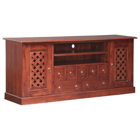 Mary Carved TV Console 190cm Entertainment Unit in Mahogany or Chocolate Color RMY238SB 207 CV