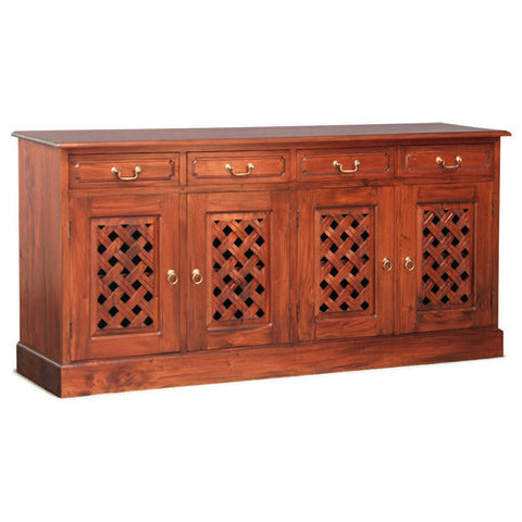 Mary 4 Carved Door 4 Drawer Buffet Chocolate and Mahogany Color RMY238SB 404 CV