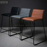 DAREN Vintage Faux Leather Bar Stool