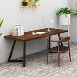 NELLY Modern Rustic V Frame Wooden Office Table