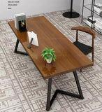 NELLY Modern Rustic V Frame Wooden Office Table