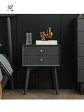 Sawyer MARRIOTT Bedside Table Scandinavian Nordic Solid Wood ( 5 Colour: Walnut, Gray, Ivory, Black, White