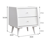 ZURI MARRIOTT Bedside Table Solid Wood Scandinavian Nordic Bedroom ( 4 Colours )