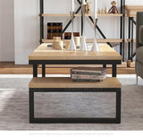 ODYSSEY Rustic Industrial Pine Wood Coffee Table