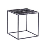 ORMEROD Marble Glass Wire Frame Side Table