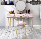 REBANIS Contemporary Black White Vanity Table Chair
