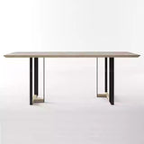RECON Postmodern Solid Elm Wood Dining Table