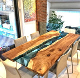 RUBEN Solid Suar Wood Epoxy River Dining Office Table