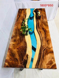 RUBEN Solid Suar Wood Epoxy River Dining Office Table