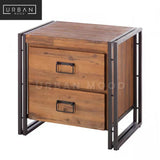 RIDGET Industrial Solid Wood Bedside Table