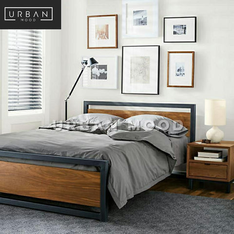 SEAN Industrial Solid Wood Bedframe