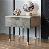 (Clearance) MEX Industrial Cement Screed Bedside Table