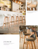 BAKER Scandinavian Solid Wood Bar Stool