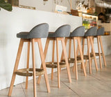 BAKER Scandinavian Solid Wood Bar Stool