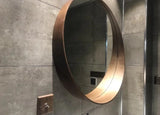 (Clearance) HARLET Solid Wood Round Wall Mirror