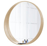 HARLET Solid Wood Round Wall Mirror