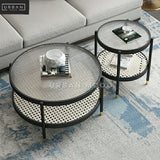 (Clearance) ZEPPELIN Rustic Rattan Coffee Table