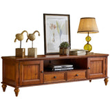 Calvin Glass Display 2 Drawers , TV Console, Coffee Table, America Classic Style Living room Solid Wood