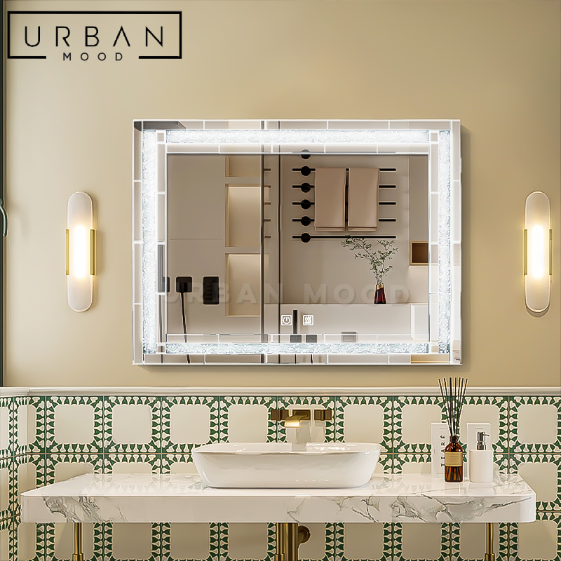 AZURE Modern Crystal LED Mirror – RoomyRoom.com - Contemporary Modern ...