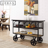 BARKER Industrial Solid Wood Kitchen Cart